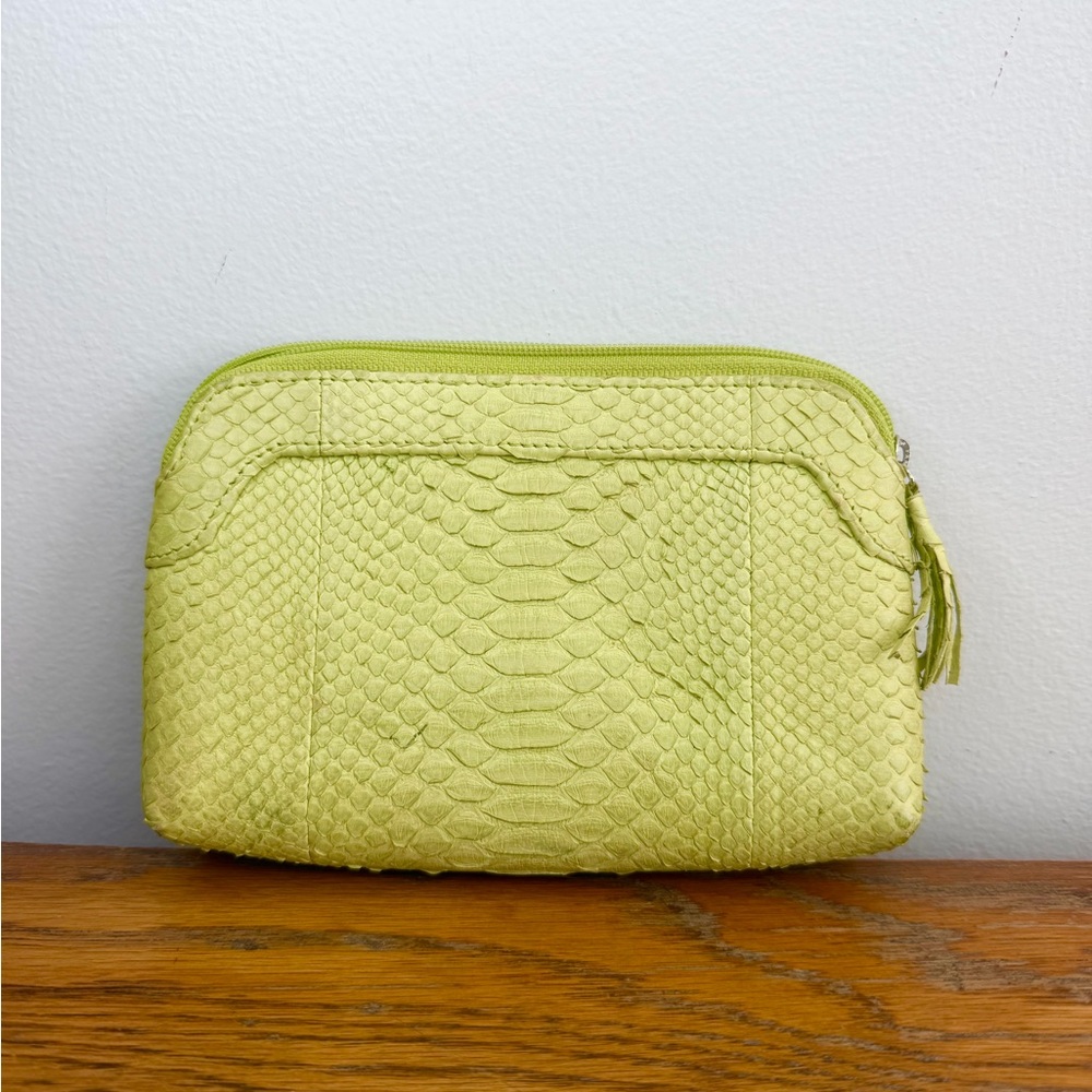 Presmer Green Python Leather Bag Pouch.